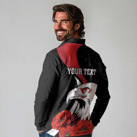 Personalized Poland Eagle Long Sleeve Polo Shirt Rzeczpospolita Polska Poppy Flower