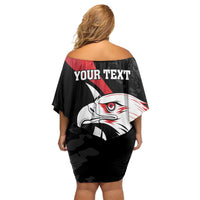 Personalized Poland Eagle Off Shoulder Short Dress Rzeczpospolita Polska Poppy Flower