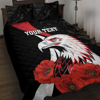 Personalized Poland Eagle Quilt Bed Set Rzeczpospolita Polska Poppy Flower