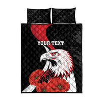 Personalized Poland Eagle Quilt Bed Set Rzeczpospolita Polska Poppy Flower