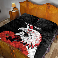Personalized Poland Eagle Quilt Bed Set Rzeczpospolita Polska Poppy Flower