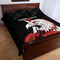 Personalized Poland Eagle Quilt Bed Set Rzeczpospolita Polska Poppy Flower