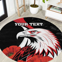 Personalized Poland Eagle Round Carpet Rzeczpospolita Polska Poppy Flower