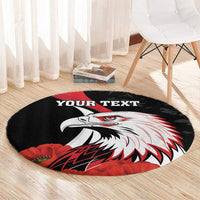 Personalized Poland Eagle Round Carpet Rzeczpospolita Polska Poppy Flower