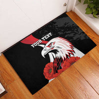 Personalized Poland Eagle Rubber Doormat Rzeczpospolita Polska Poppy Flower