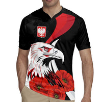 Personalized Poland Eagle Rugby Jersey Rzeczpospolita Polska Poppy Flower