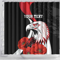 Personalized Poland Eagle Shower Curtain Rzeczpospolita Polska Poppy Flower