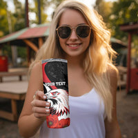 Personalized Poland Eagle Skinny Tumbler Rzeczpospolita Polska Poppy Flower