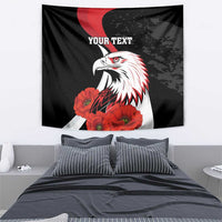 Personalized Poland Eagle Tapestry Rzeczpospolita Polska Poppy Flower