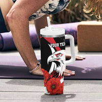 Personalized Poland Eagle Tumbler With Handle Rzeczpospolita Polska Poppy Flower