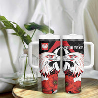 Personalized Poland Eagle Tumbler With Handle Rzeczpospolita Polska Poppy Flower