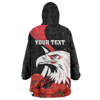 Personalized Poland Eagle Wearable Blanket Hoodie Rzeczpospolita Polska Poppy Flower