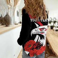 Personalized Poland Eagle Women Casual Shirt Rzeczpospolita Polska Poppy Flower