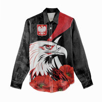 Personalized Poland Eagle Women Casual Shirt Rzeczpospolita Polska Poppy Flower
