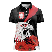 Personalized Poland Eagle Women Polo Shirt Rzeczpospolita Polska Poppy Flower