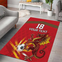Custom Wales Football Area Rug Y Ddraig Goch Ddyry Cychwyn