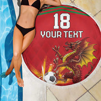Custom Wales Football Beach Blanket Y Ddraig Goch Ddyry Cychwyn