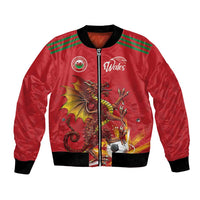 Custom Wales Football Bomber Jacket Y Ddraig Goch Ddyry Cychwyn