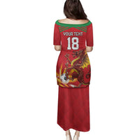 Custom Wales Football Family Matching Puletasi and Hawaiian Shirt Y Ddraig Goch Ddyry Cychwyn