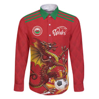 Custom Wales Football Family Matching Short Sleeve Bodycon Dress and Hawaiian Shirt Y Ddraig Goch Ddyry Cychwyn