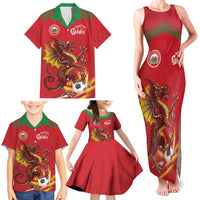 Custom Wales Football Family Matching Tank Maxi Dress and Hawaiian Shirt Y Ddraig Goch Ddyry Cychwyn