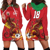 Custom Wales Football Hoodie Dress Y Ddraig Goch Ddyry Cychwyn
