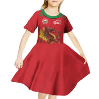 Custom Wales Football Kid Short Sleeve Dress Y Ddraig Goch Ddyry Cychwyn