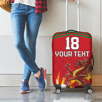 Custom Wales Football Luggage Cover Y Ddraig Goch Ddyry Cychwyn