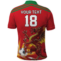 Custom Wales Football Polo Shirt Y Ddraig Goch Ddyry Cychwyn