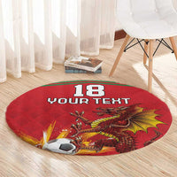 Custom Wales Football Round Carpet Y Ddraig Goch Ddyry Cychwyn