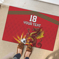 Custom Wales Football Rubber Doormat Y Ddraig Goch Ddyry Cychwyn