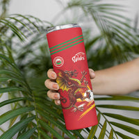 Custom Wales Football Skinny Tumbler Y Ddraig Goch Ddyry Cychwyn