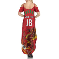 Custom Wales Football Summer Maxi Dress Y Ddraig Goch Ddyry Cychwyn