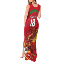 Custom Wales Football Tank Maxi Dress Y Ddraig Goch Ddyry Cychwyn