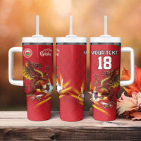 Custom Wales Football Tumbler With Handle Y Ddraig Goch Ddyry Cychwyn