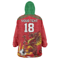 Custom Wales Football Wearable Blanket Hoodie Y Ddraig Goch Ddyry Cychwyn