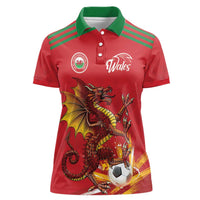 Custom Wales Football Women Polo Shirt Y Ddraig Goch Ddyry Cychwyn
