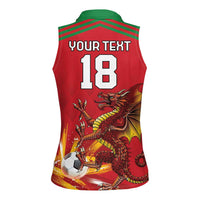 Custom Wales Football Women Sleeveless Polo Shirt Y Ddraig Goch Ddyry Cychwyn