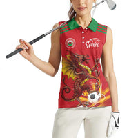 Custom Wales Football Women Sleeveless Polo Shirt Y Ddraig Goch Ddyry Cychwyn