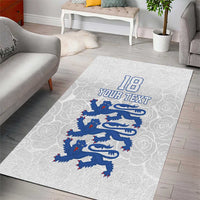 Custom England Fooball Area Rug The Three Lions Blue Version
