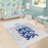 Custom England Fooball Area Rug The Three Lions Blue Version