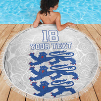 Custom England Fooball Beach Blanket The Three Lions Blue Version