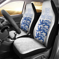 Custom England Fooball Car Seat Cover The Three Lions Blue Version