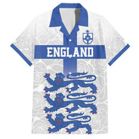 Custom England Fooball Hawaiian Shirt The Three Lions Blue Version