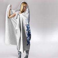 Custom England Fooball Hooded Blanket The Three Lions Blue Version