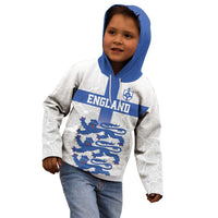Custom England Fooball Kid Hoodie The Three Lions Blue Version