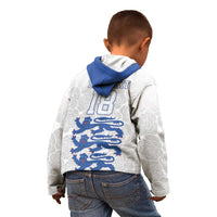 Custom England Fooball Kid Hoodie The Three Lions Blue Version