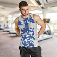 Custom England Fooball Men Tank Top The Three Lions Blue Version