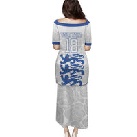 Custom England Fooball Puletasi The Three Lions Blue Version