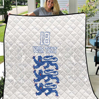 Custom England Fooball Quilt The Three Lions Blue Version